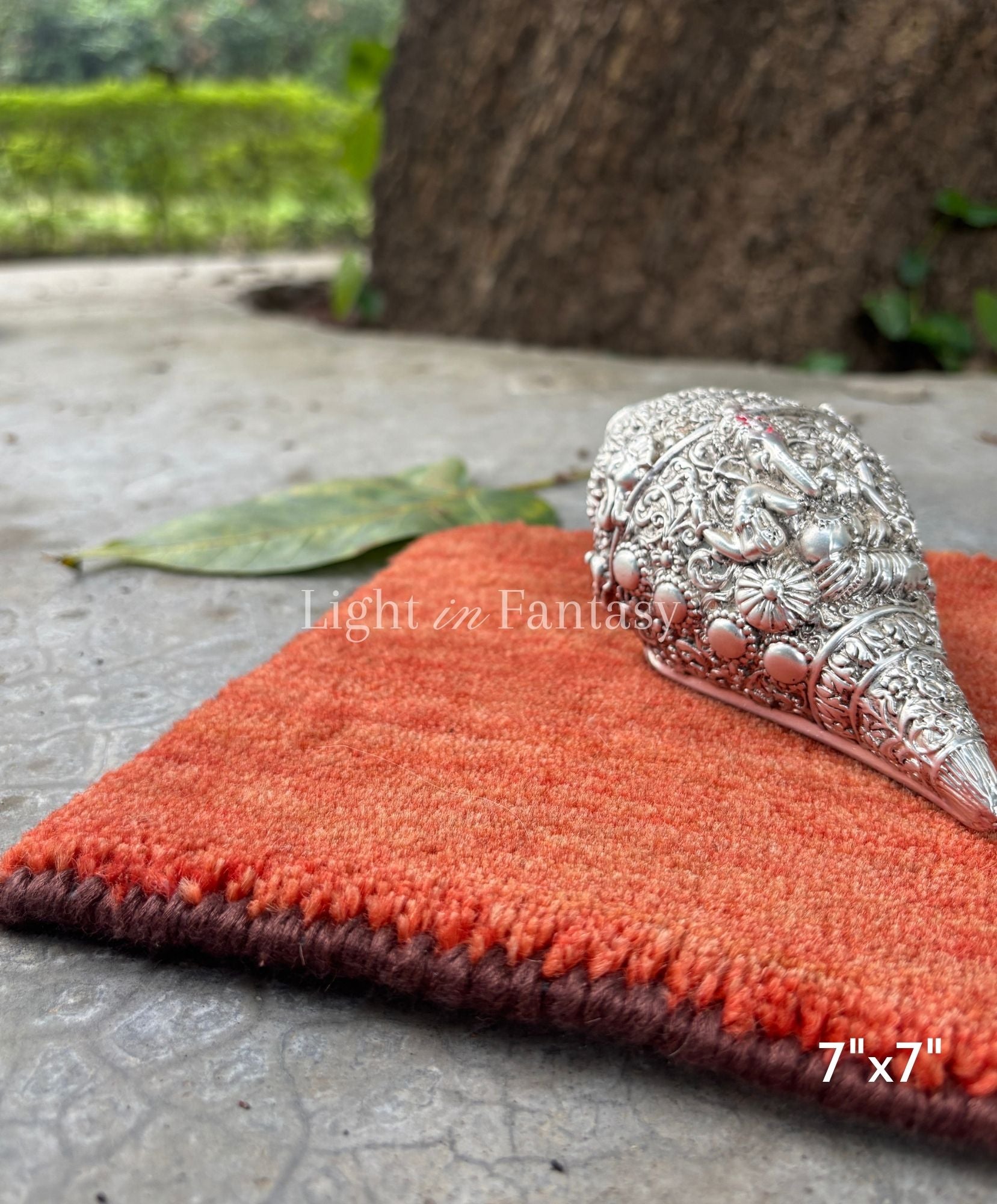 Maroon Binding- Portable Altar Mat (7x7”)