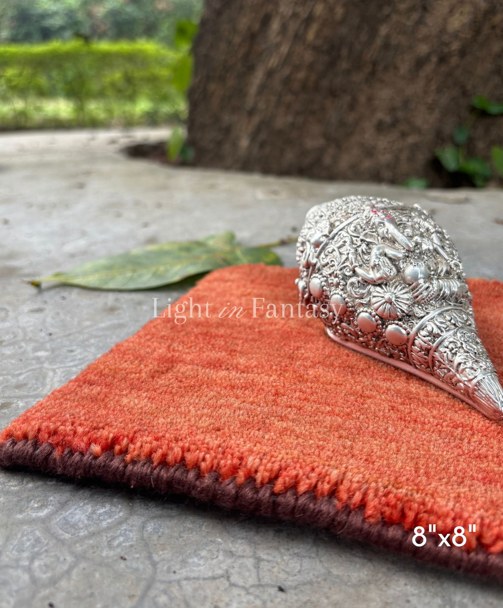 Maroon Binding- Meditation Mat (8x8”)