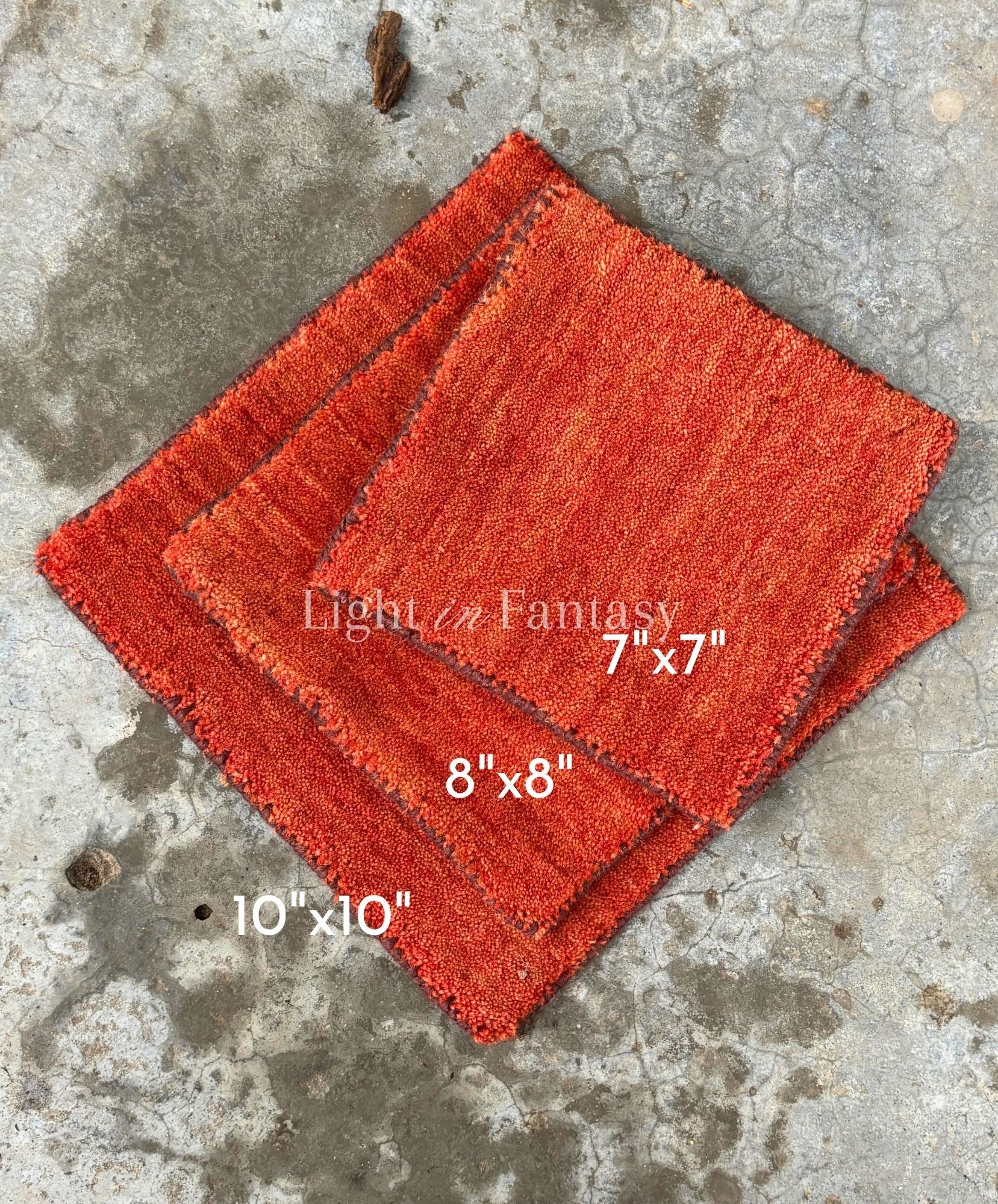 Maroon Binding- Portable Altar Mat (7x7”)