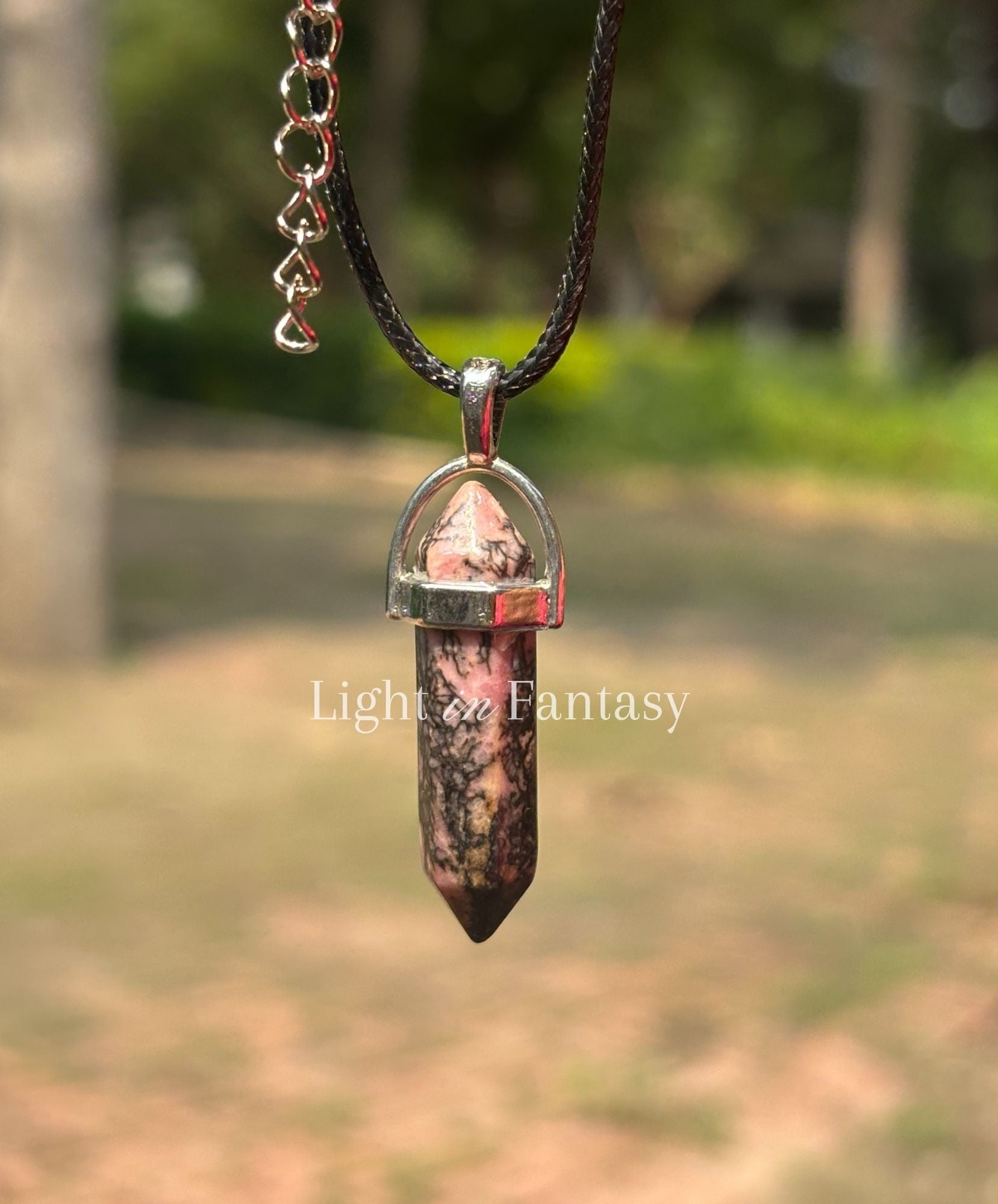 Rhodonite Capsule Pendant