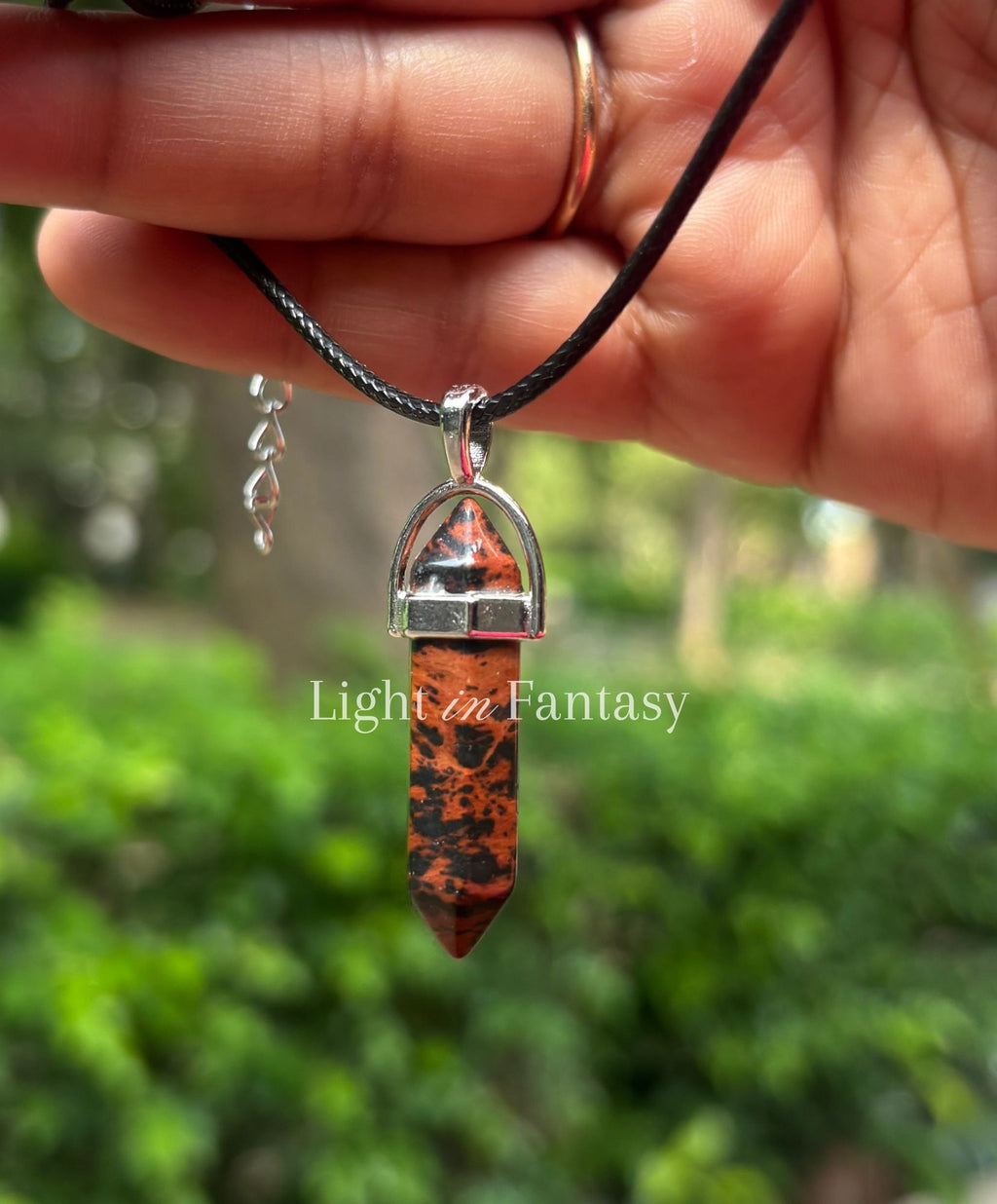 Mahogany Obsidian Capsule Pendant