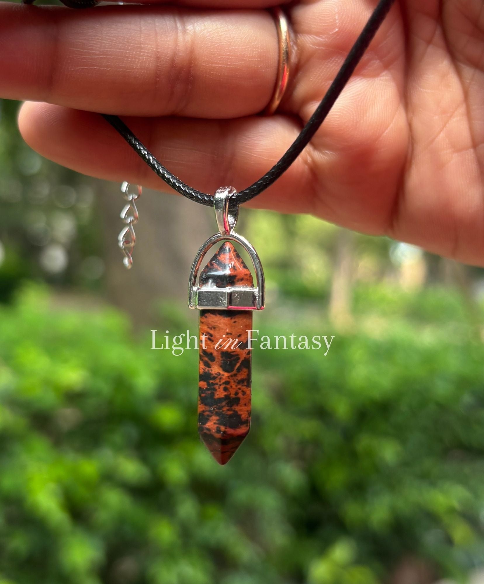 Mahogany Obsidian Capsule Pendant
