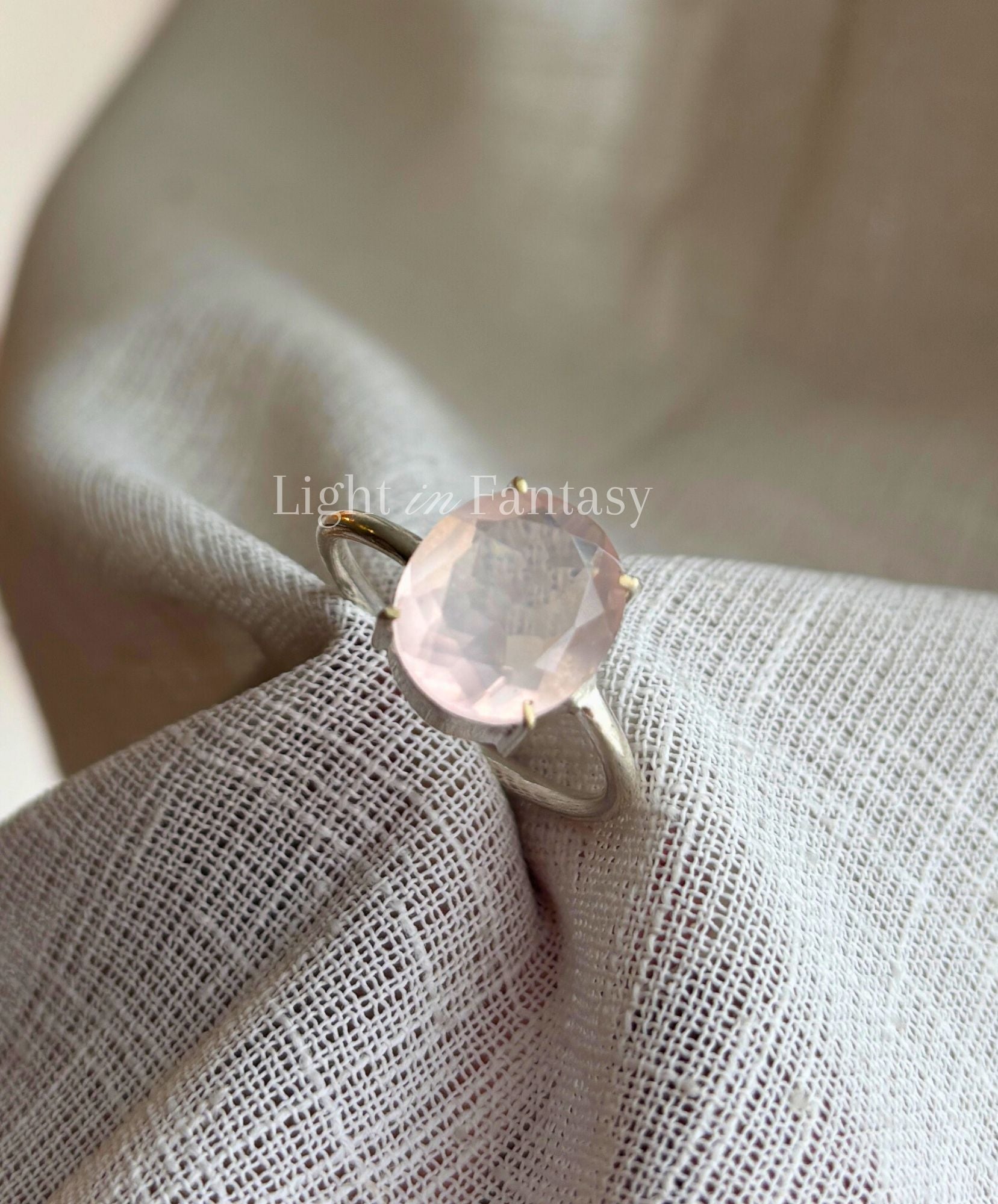 Rose Quartz Adjustable Ring