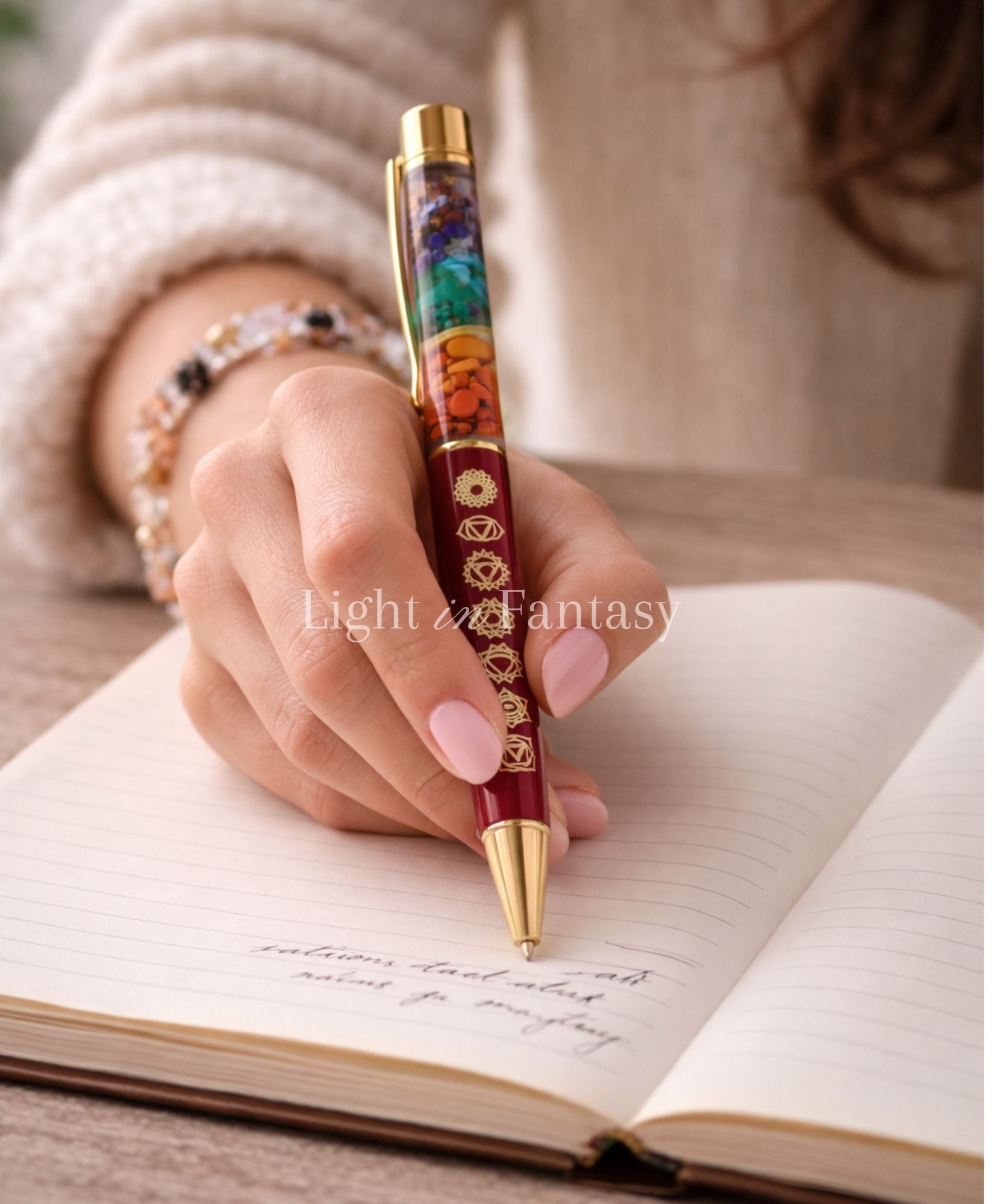 7 Chakra Pen- Maroon